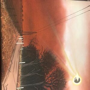 A 25*15 acrylic canvas signed solar eclipse painting